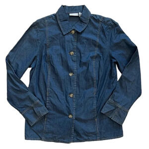 Jaclyn Smith Blue Button Down Shirt